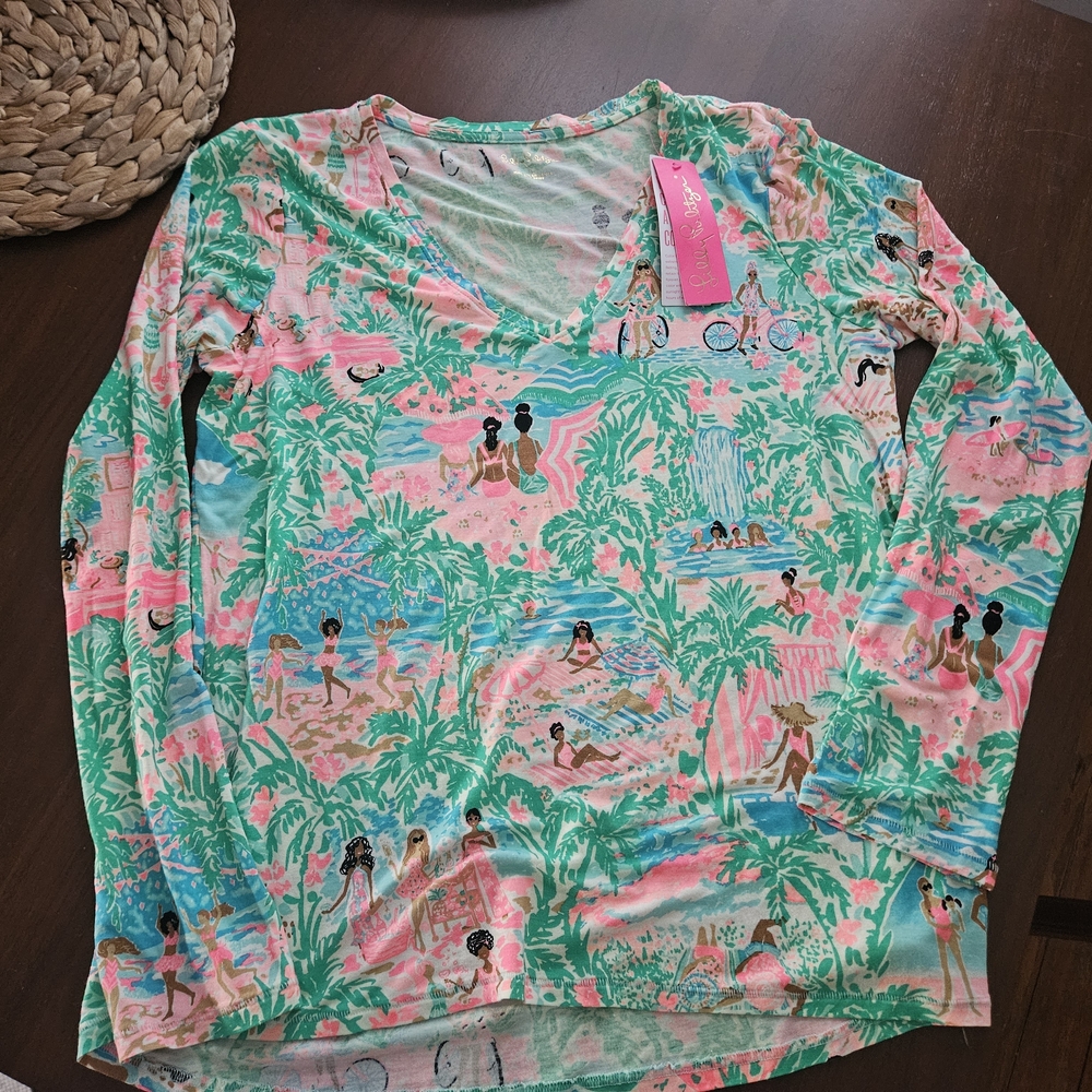 Lilly Pulitzer Tropical Print Pajama Top - Picture 8 of 8